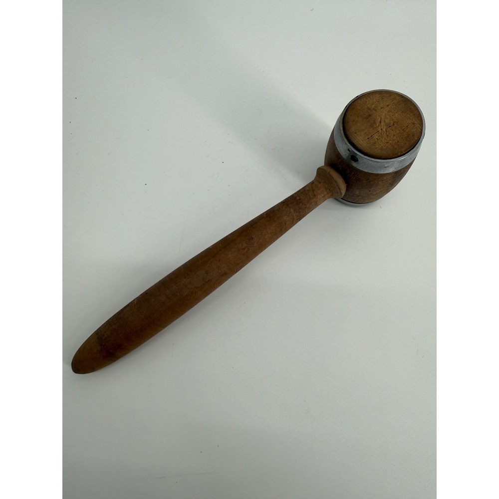 Vintage Wooden Mallet Gavel 8.5‎ Inch Wood Metal Primitive Rustic Decor - Picture 2 of 10